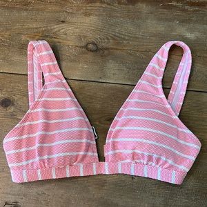 Splendid pink striped bikini top